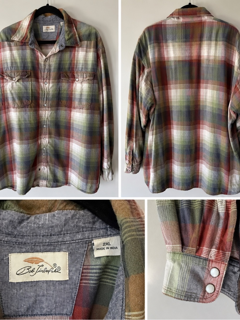 Vintage Bob Timberlake Plaid Flannel Shirt | 2XL | Pearl Snap